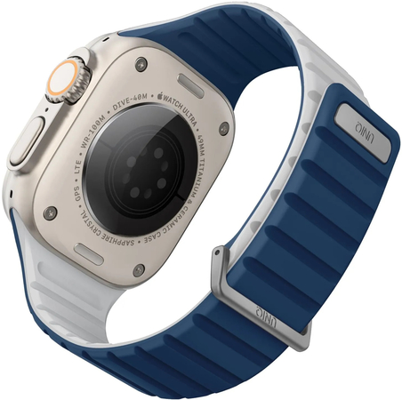 Ремешок для Apple Watch 49/45/44/42 mm Uniq Revix EVO reversible Magnetic Royal Blue/Chalk, Цвет: Blue / Синий, изображение 3