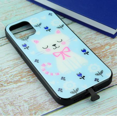Чехол для iPhone 12 Pro Blue Butterfly Cat