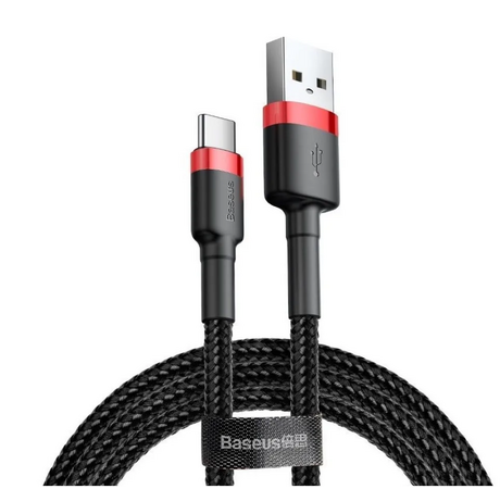 Кабель Baseus Cafule Cable USB For Type-C 2A 2M Red+Black