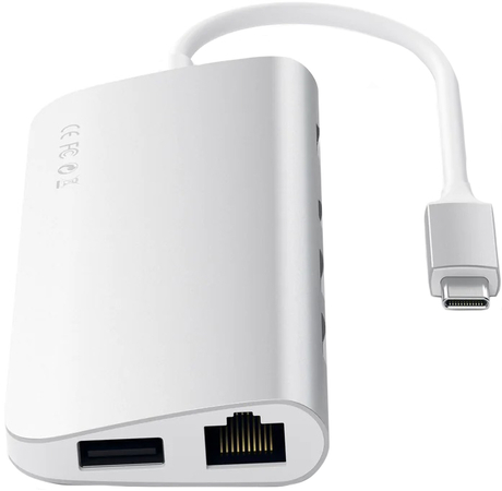 USB-хаб Satechi Aluminum Multimedia Adapter Type-C Silver, Цвет: Silver / Серебристый, изображение 4