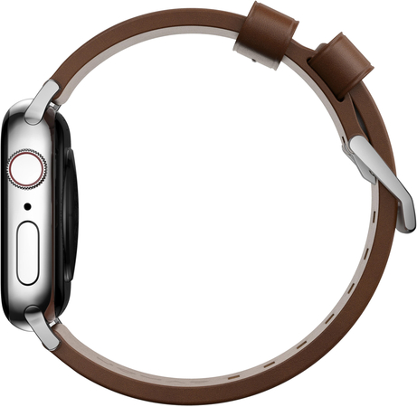 Ремешок Nomad Modern Band Leather Strap Brown, silver - Apple Watch 49mm/45mm, изображение 5