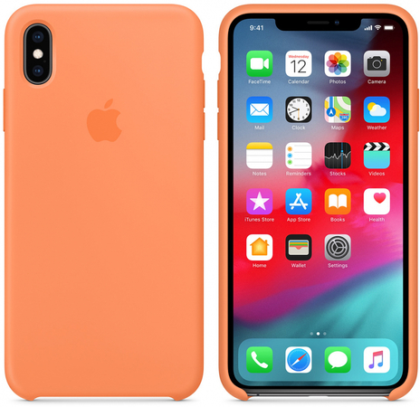 Чехол Apple для iPhone XS Max Silicone Case Papaya (оригинал), Цвет: Orange / Оранжевый, изображение 2