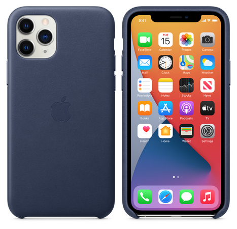 Чехол Apple для iPhone 11 Pro Leather Case Midnight Blue (оригинал), изображение 6