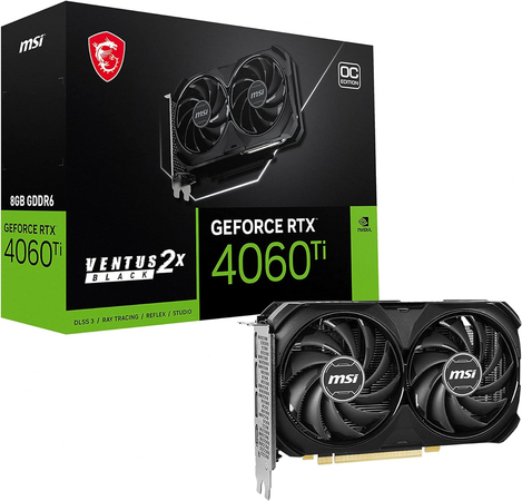 Видеокарта MSI GeForce RTX 4060 Ti VENTUS 2X BLACK OC (GeForce RTX 4060 Ti VENTUS 2X BLACK 16G OC), изображение 6