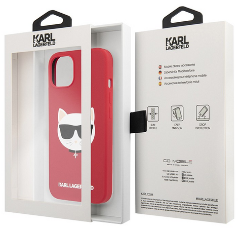 Чехол Karl Lagerfeld Liquid silicone Choupette Hard для iPhone 13, красный, изображение 5