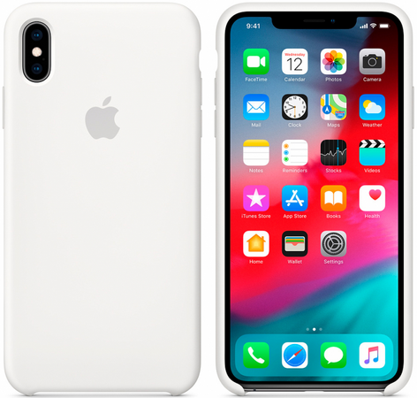 Чехол Apple для iPhone XS Max Silicone Case White (оригинал), Цвет: White / Белый, изображение 2