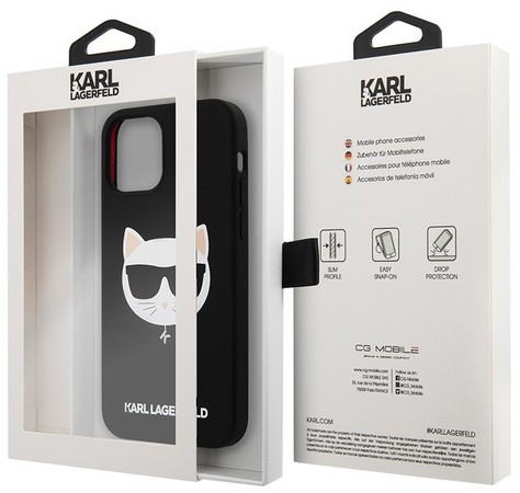 Чехол Karl Lagerfeld Liquid silicone Choupette Hard для iPhone 13, черный, изображение 5