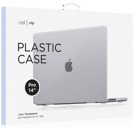 Чехол для MacBook Pro 14" (2021) VLP Plastic Case Clear, изображение 2