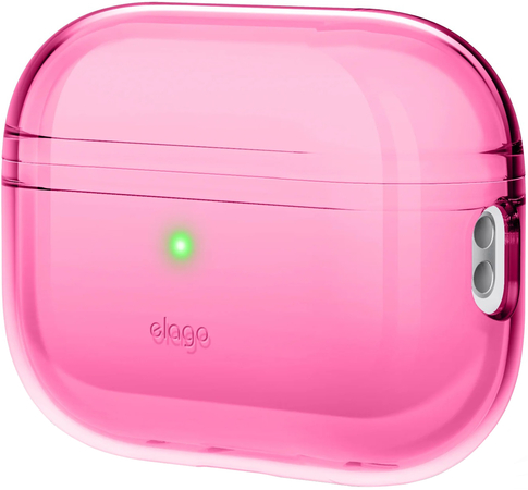 Чехол для AirPods Pro 2 Elago Clear case Neon Hot Pink, Цвет: Pink / Розовый