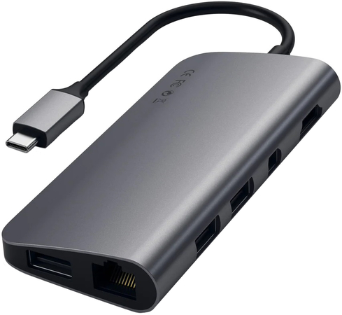 USB-хаб Satechi Aluminum Multimedia Adapter Type-C Space Gray, Цвет: Space Gray / Серый космос, изображение 2