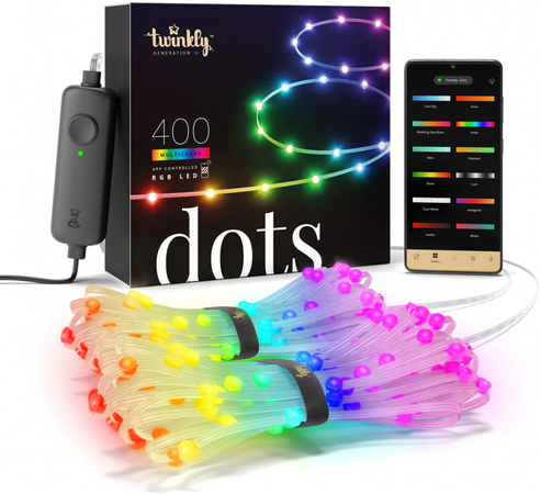 Программируемая светодиодная лента Twinkly Dots Gen II 400 LED (TWD400STP-TEU), Длина: 20 м, Цвет: Clear / Прозрачный