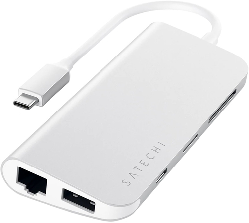 USB-хаб Satechi Aluminum Multimedia Adapter Type-C Silver, Цвет: Silver / Серебристый