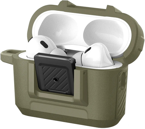 Защитный чехол Spigen Lock Fit Airpods Pro 1 / 2 Vintage Khaki, Цвет: Arctic Camouflage / Хаки, изображение 10