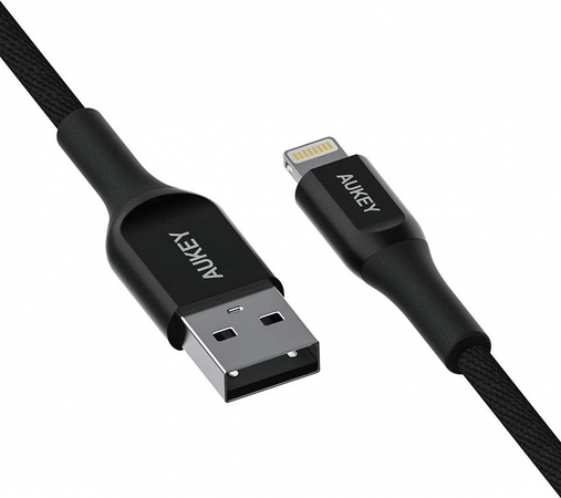 Кабель Aukey Kevlar USB-A to Lightning (CB-AKL1-BL) 1.2m (Black), изображение 2