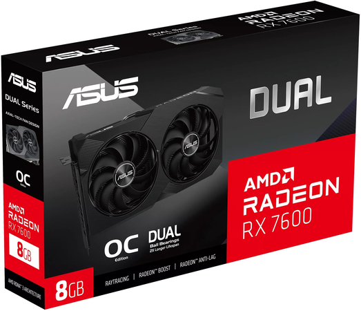 Видеокарта ASUS AMD Radeon RX 7600 DUAL OC V2 (DUAL-RX7600-O8G-V2), изображение 13