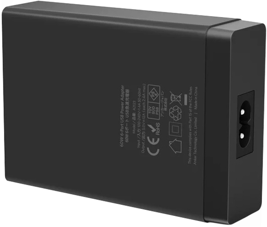 Зарядное устройство Anker 6xUSB 60W Black A2123L12, изображение 4