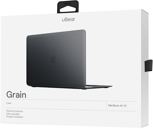Чехол защитный uBear Grain Case для MacBook Pro 13 (2019, 2020) чёрный, Цвет: Black / Черный, изображение 2