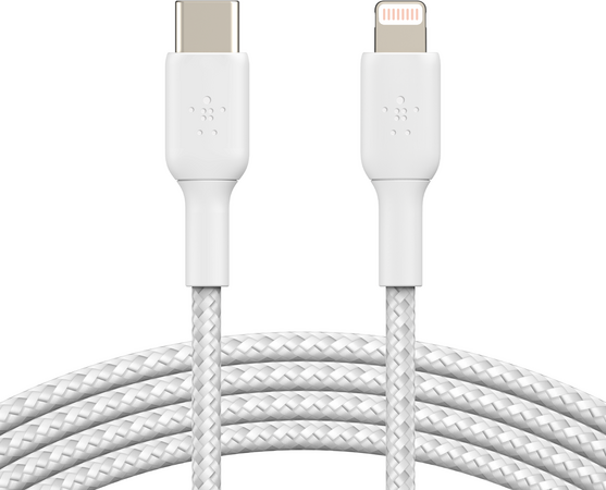 Кабель Belkin BoostCharge USB-C Braided Cable with Lightning Connector 2м белый