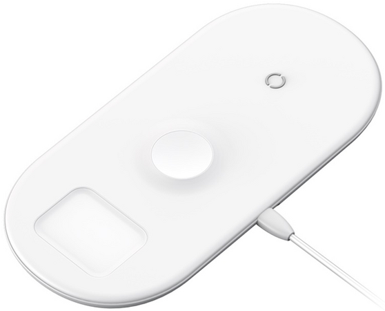Беспроводное зарядное устройство Baseus, 3in1 Wireless Charger, 7.5W, White, Цвет: White / Белый, изображение 4