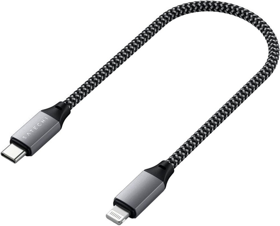 Кабель Satechi USB-C to Lightning MFI Cable 25см. Серый космос, изображение 3