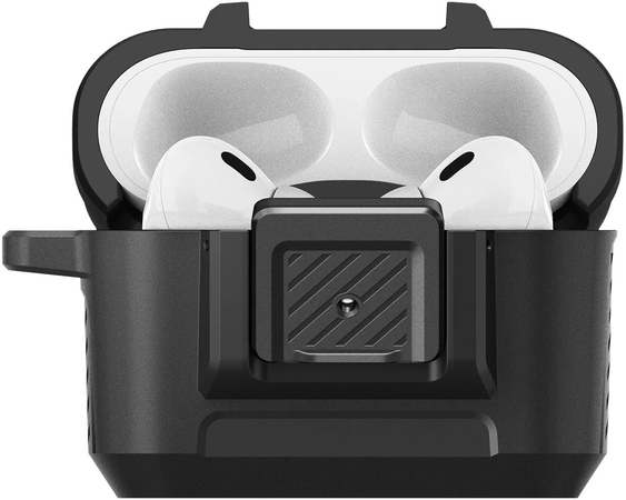 Защитный чехол Spigen Lock Fit Airpods Pro 1 / 2 Matte Black, Цвет: Black / Черный, изображение 10