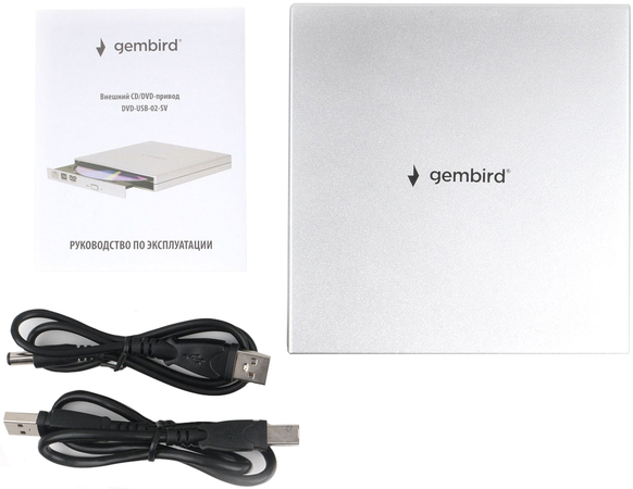 Привод внешний DVD-RW Gembird DVD-USB-02-SV Серебристый, Цвет: Silver / Серебристый, изображение 4