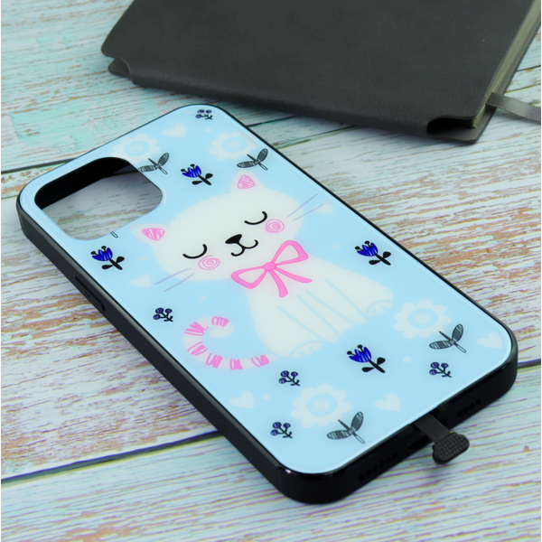 Чехол для iPhone 13 Pro Max Blue Butterfly Cat
