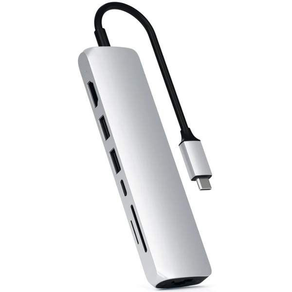 USB-хаб Satechi Type-C Slim Multiport с Ethernet Adapter (ST-UCSMA3S) Silver