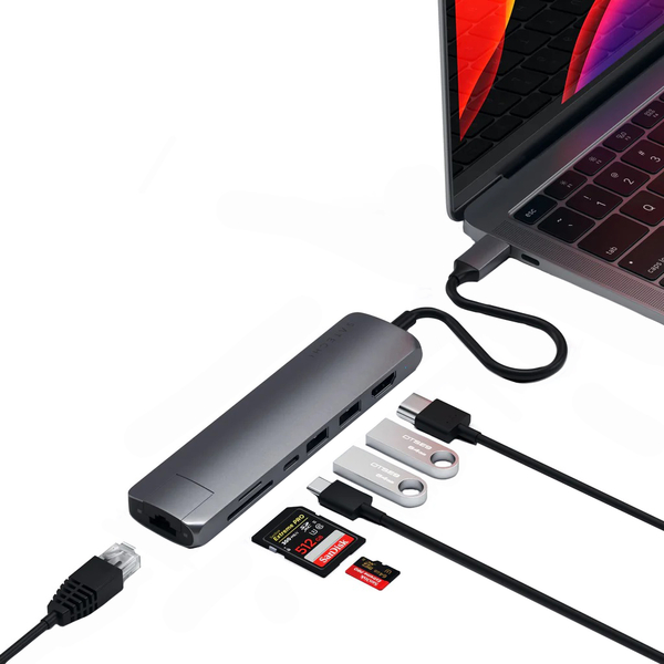 USB-хаб Satechi Aluminum Multi-Port Adapter with Ethernet Type-C Space Gray, изображение 5