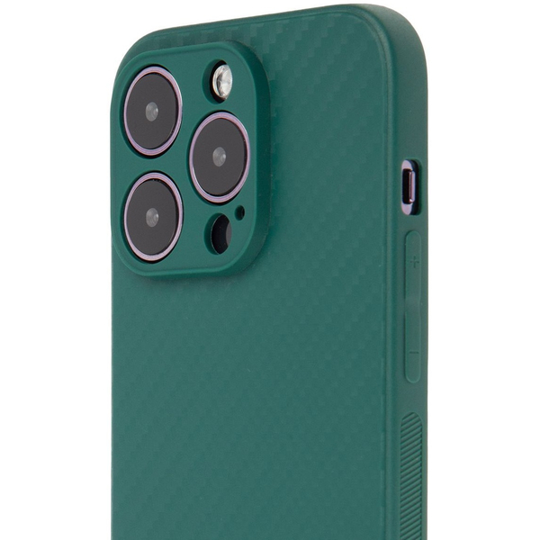 Чехол для iPhone 14 Pro Brosco Carbon Dark Green, изображение 2