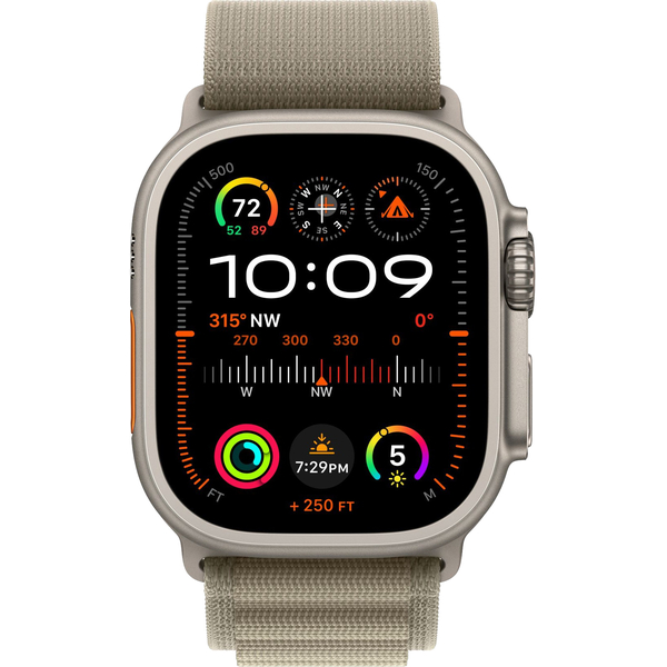 Apple Watch Ultra 2 49mm Titanium Case With Olive Alpine Loop, Размер корпуса/ширина крепления: 49, Цвет: Olive / Оливковый, изображение 2