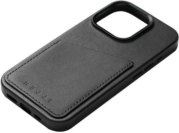 Чехол для iPhone 15 Pro Mujjo Full Leather Wallet Case Black, Цвет: Black / Черный, изображение 4