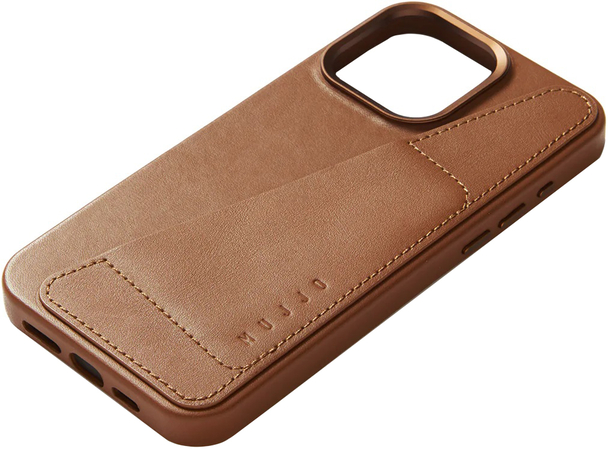 Чехол для iPhone 15 Pro Max  Mujjo Full Leather Case Tan, Цвет: Brown / Коричневый, изображение 3