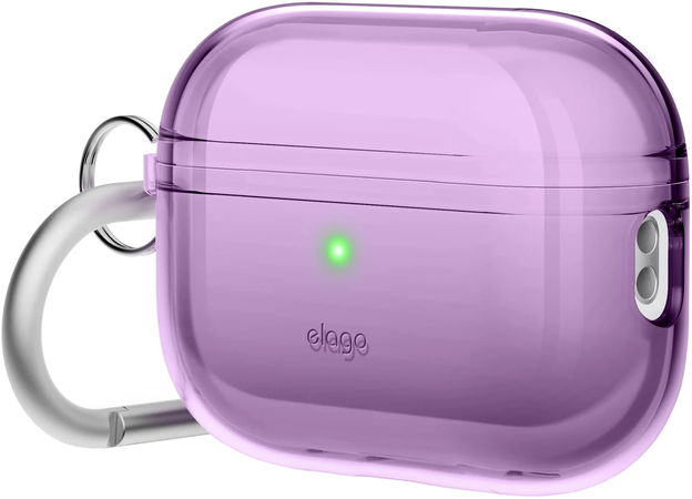 Чехол для AirPods Pro 2 Elago Clear Hang case Deep Purple, Цвет: Deep Purple / Темно-фиолетовый