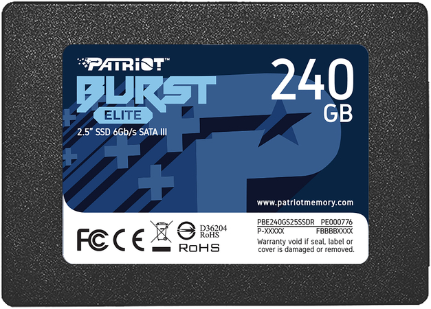 SSD накопитель Patriot Burst Elite 240 ГБ (PBE240GS25SSDR)
