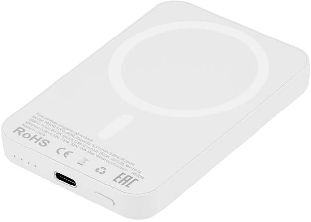 Внешний аккумулятор uBear Flow Magnetic 5000mAh White, Цвет: White / Белый, изображение 3