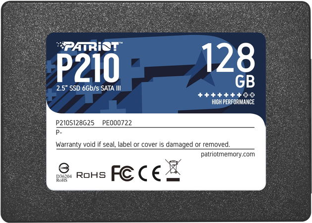 SSD накопитель Patriot Memory P210 128 ГБ (P210S128G25)