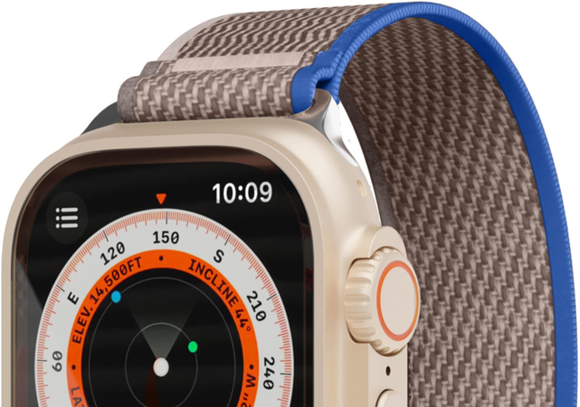 Ремешок нейлоновый VLP Trail Band для Apple Watch 42/44/45/49mm синий-серый, Цвет: Grey / Серый, изображение 2