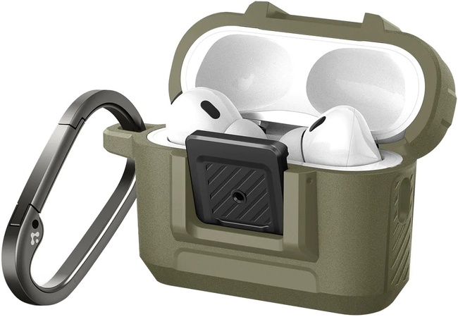 Защитный чехол Spigen Lock Fit Airpods Pro 1 / 2 Vintage Khaki, Цвет: Arctic Camouflage / Хаки, изображение 2