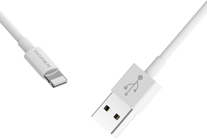 Кабель Borofone BX22 USB to Lightning White, изображение 2