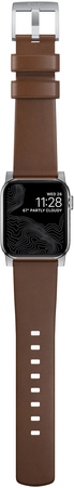 Ремешок Nomad Modern Band Leather Strap Brown, silver - Apple Watch 49mm/45mm, изображение 6