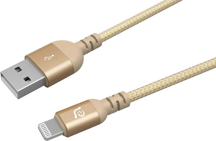 Кабель Adam Elements PeAk III Lightning-USB, 1.2 м, золотой, изображение 4