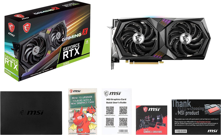 Видеокарта MSI GeForce RTX 3060 GAMING X (LHR) (RTX 3060 GAMING X 12G), изображение 10