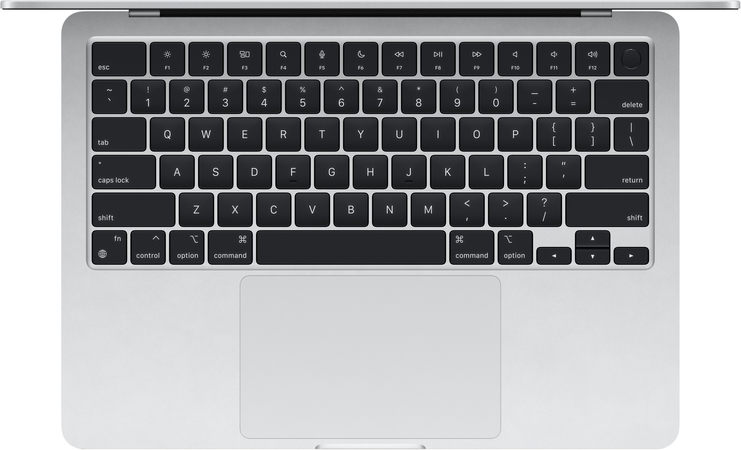 MacBook Air 13" (M3, 8C CPU/10C GPU, 2024), 8 ГБ, 512 ГБ SSD Silver (MRXR3), Цвет: Silver / Серебристый, Жесткий диск SSD: 512 Гб, Оперативная память: 8 Гб, изображение 2