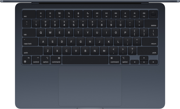 MacBook Air 13" (M3, 8C CPU/8C GPU, 2024), 8 ГБ, 256 ГБ SSD Midnight (MRXV3), Цвет: Midnight / Тёмная ночь, Жесткий диск SSD: 256 Гб, Оперативная память: 8 Гб, изображение 3