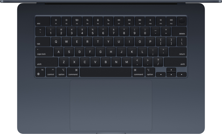 MacBook Air 15" (M3, 8C CPU/10C GPU, 2024), 8 ГБ, 512 ГБ SSD Midnight (MRYV3), Цвет: Midnight / Тёмная ночь, Жесткий диск SSD: 512 Гб, Оперативная память: 8 Гб, изображение 3