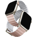 Ремешок для Apple Watch 49/45/44/42 mm Uniq Revix Premium Ed. Leather/Silicone Blush Pink/White, изображение 2