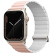 Ремешок для Apple Watch 49/45/44/42 mm Uniq Revix Premium Ed. Leather/Silicone Blush Pink/White