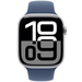 Apple Watch Series 10, 46 мм, корпус из алюминия цвета серебристый, спортивный ремешок «синий», Экран: 46, Цвет: Silver / Серебристый, изображение 2