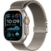 Apple Watch Ultra 2 GPS + Cellular, 49 мм, корпус из бежевого титана, ремешок Milanese бежевого цвета, Экран: 49, Цвет: Natural Titanium